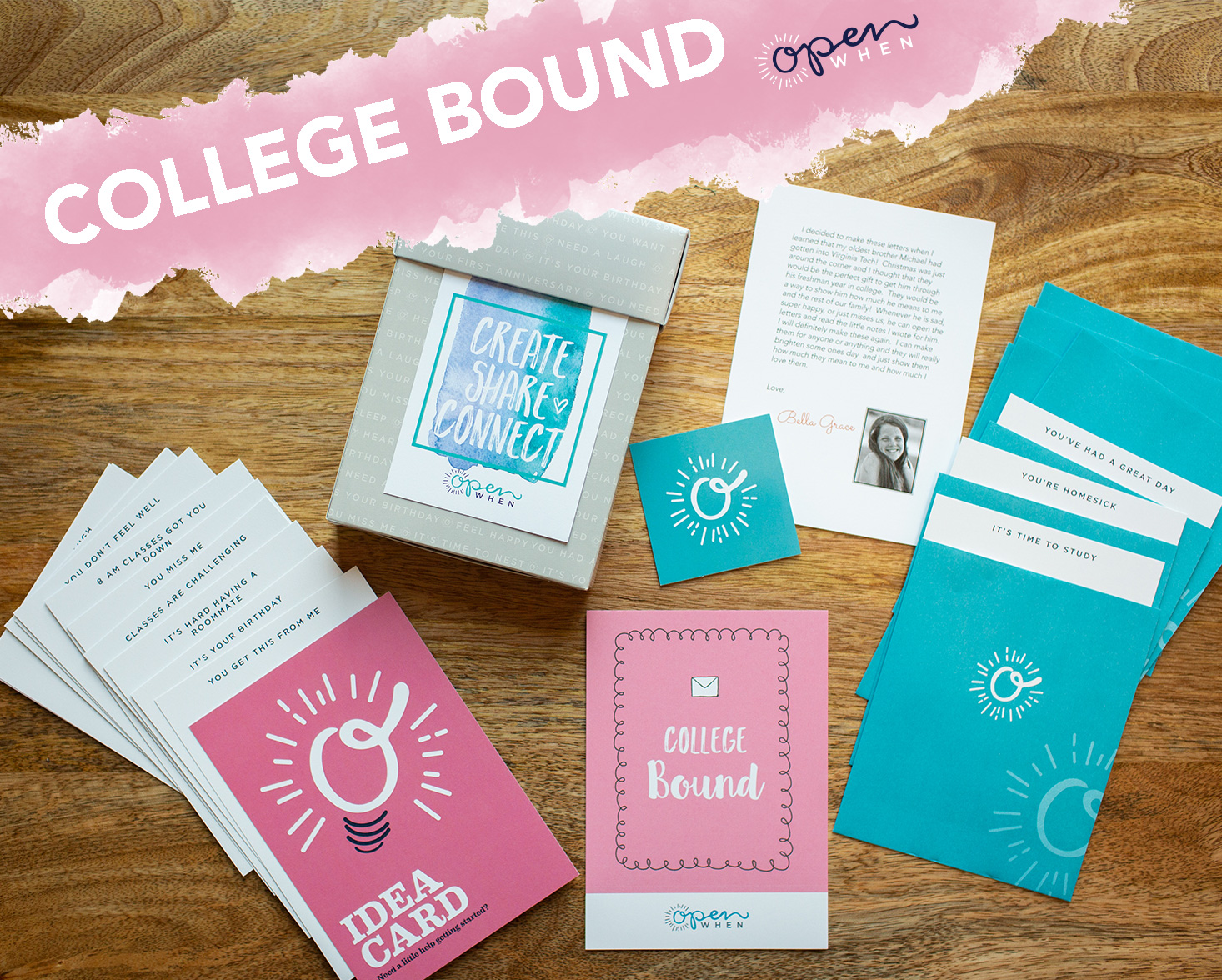 college bound open when letters gift pack