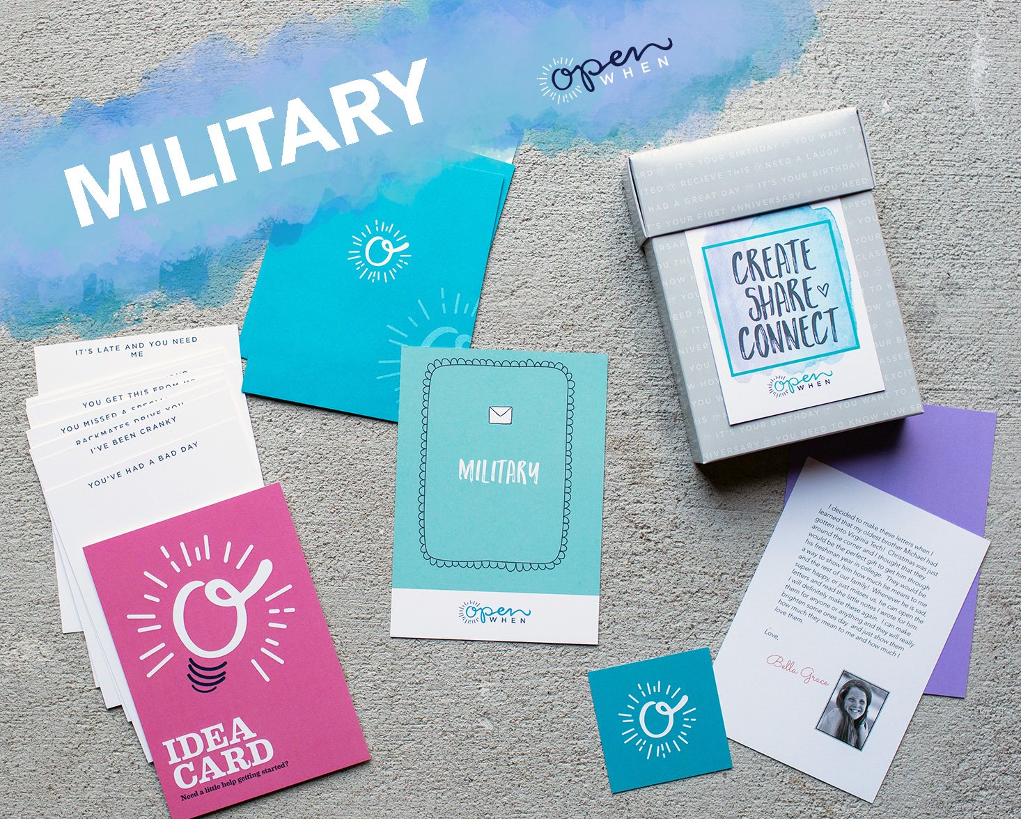 military deployment open when letters gift pack